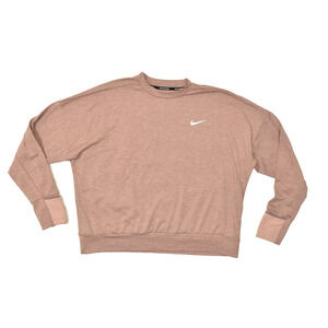 Nike Running Women's Regular Size XL Pink Dri-FIT Pullover Sweatshirt Crew Neck